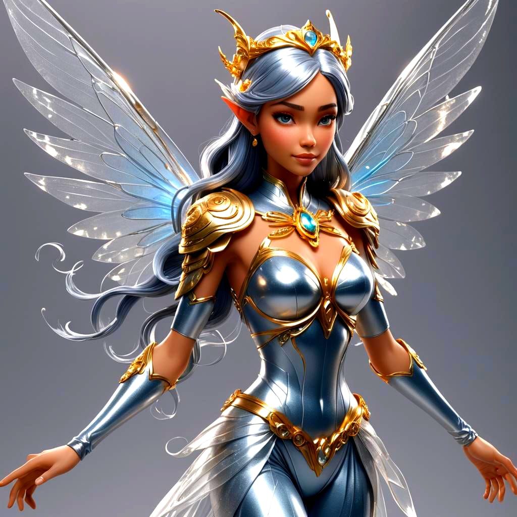 Air and Metal Fairy: 3D Digital Art
