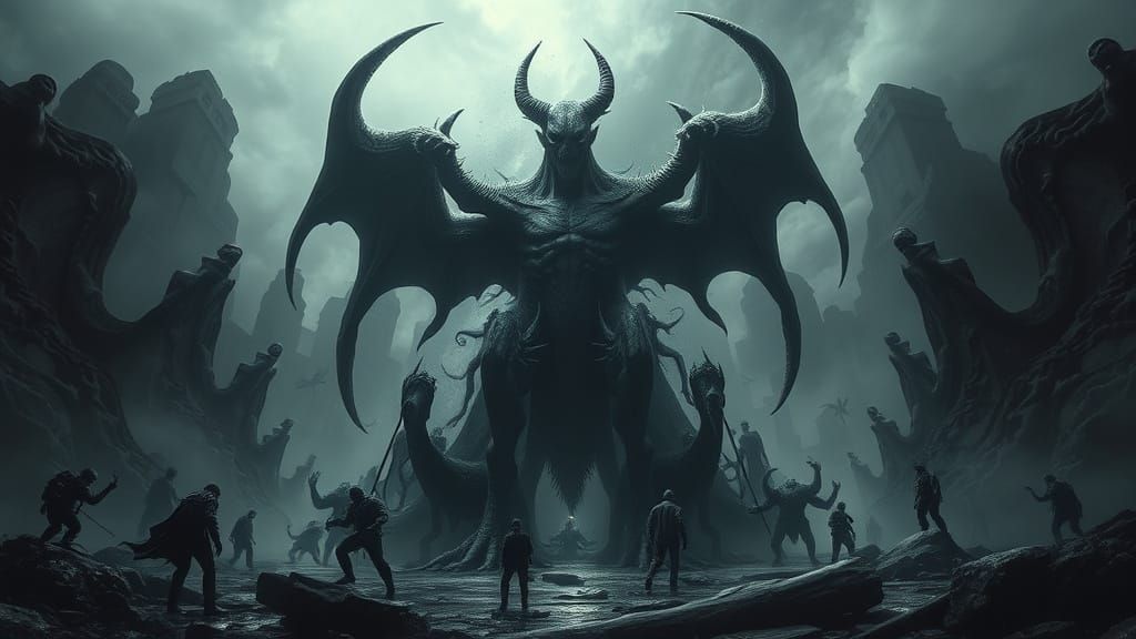 Descent into Madness in a Haunting, Dark Surreal Landscape