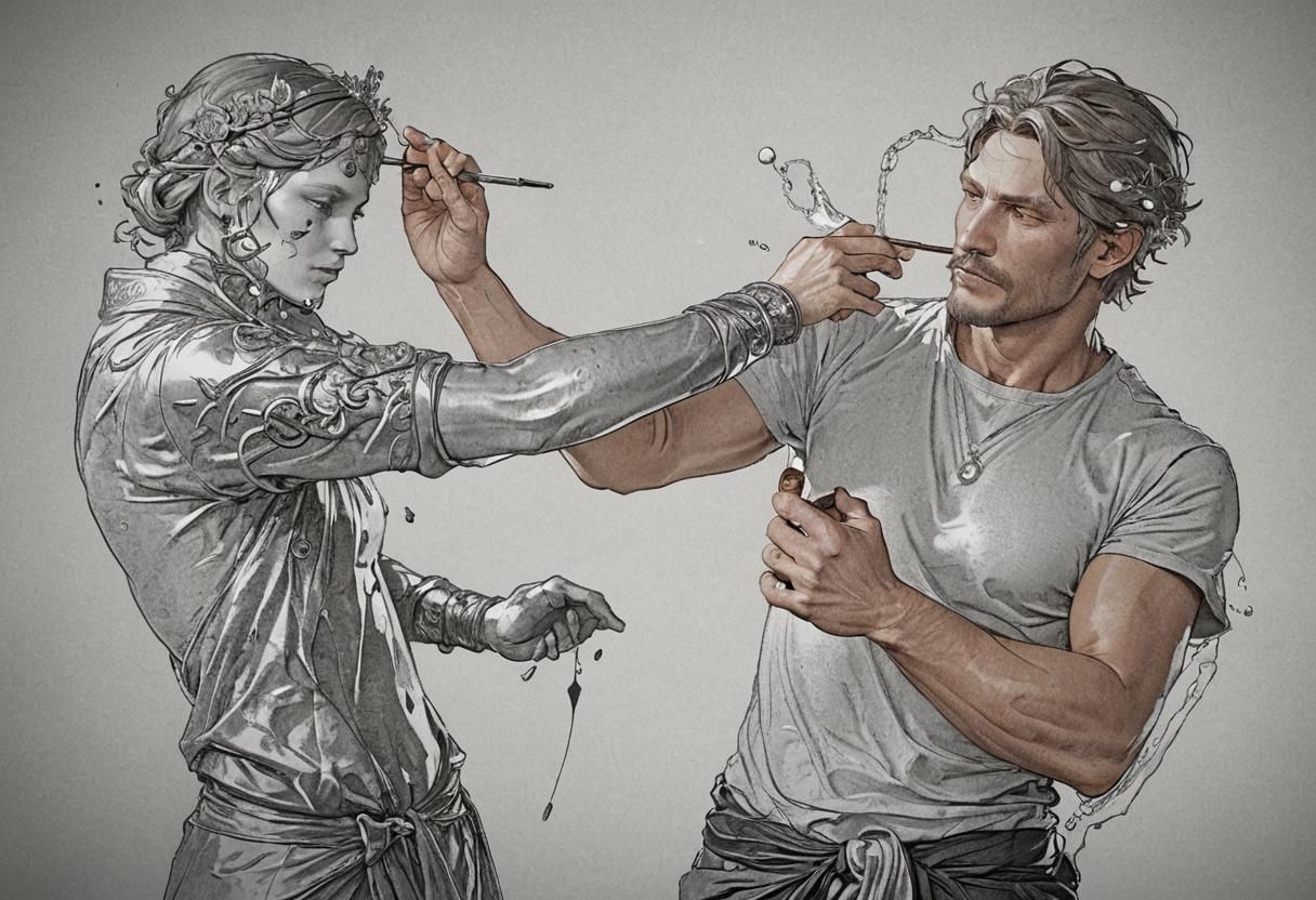 Ethereal Splash Scene in Triadic Colors