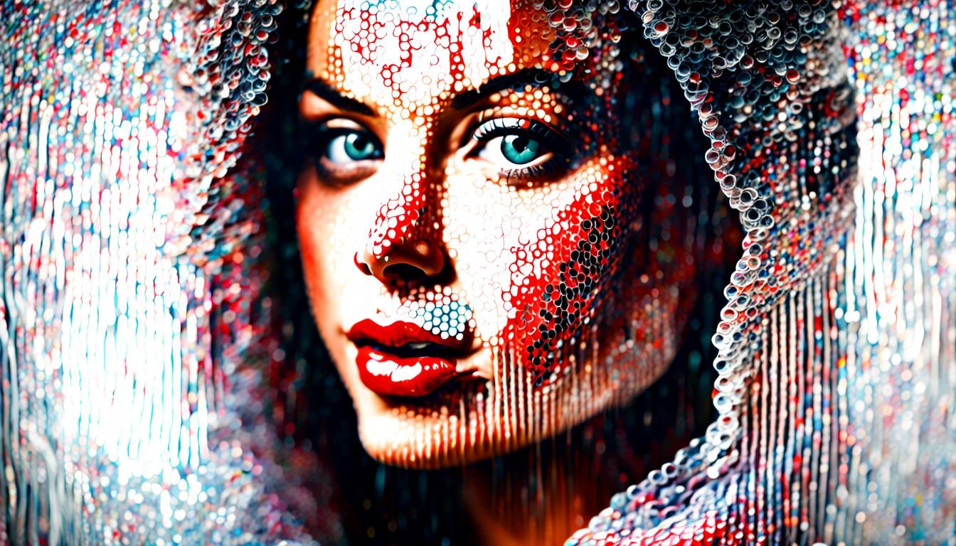 Bubble Wrap Portrait of a Beautiful Woman