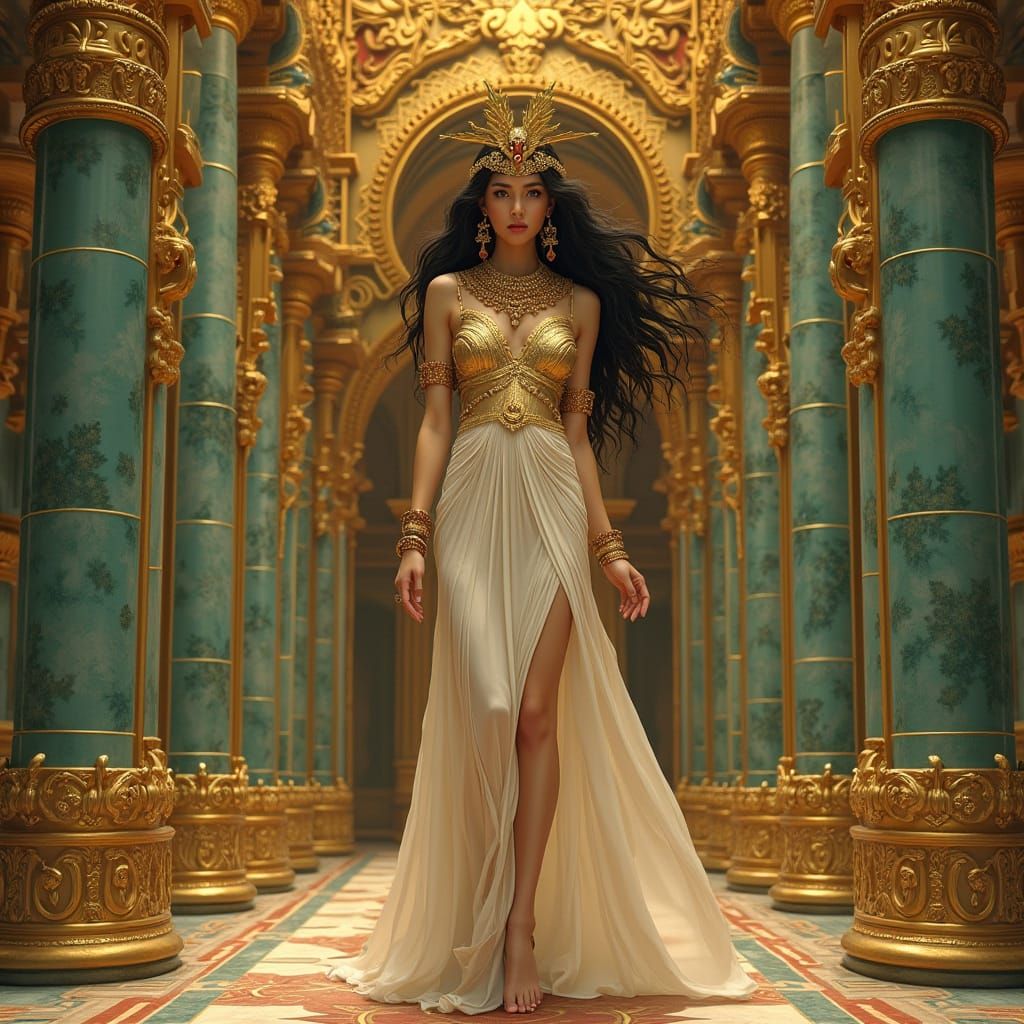 Egyptian Goddess in Art Nouveau Style