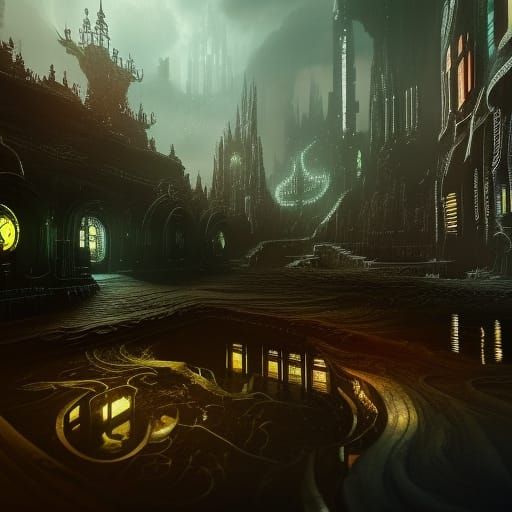 Dark World Clock: Matte Painting Concept Art
