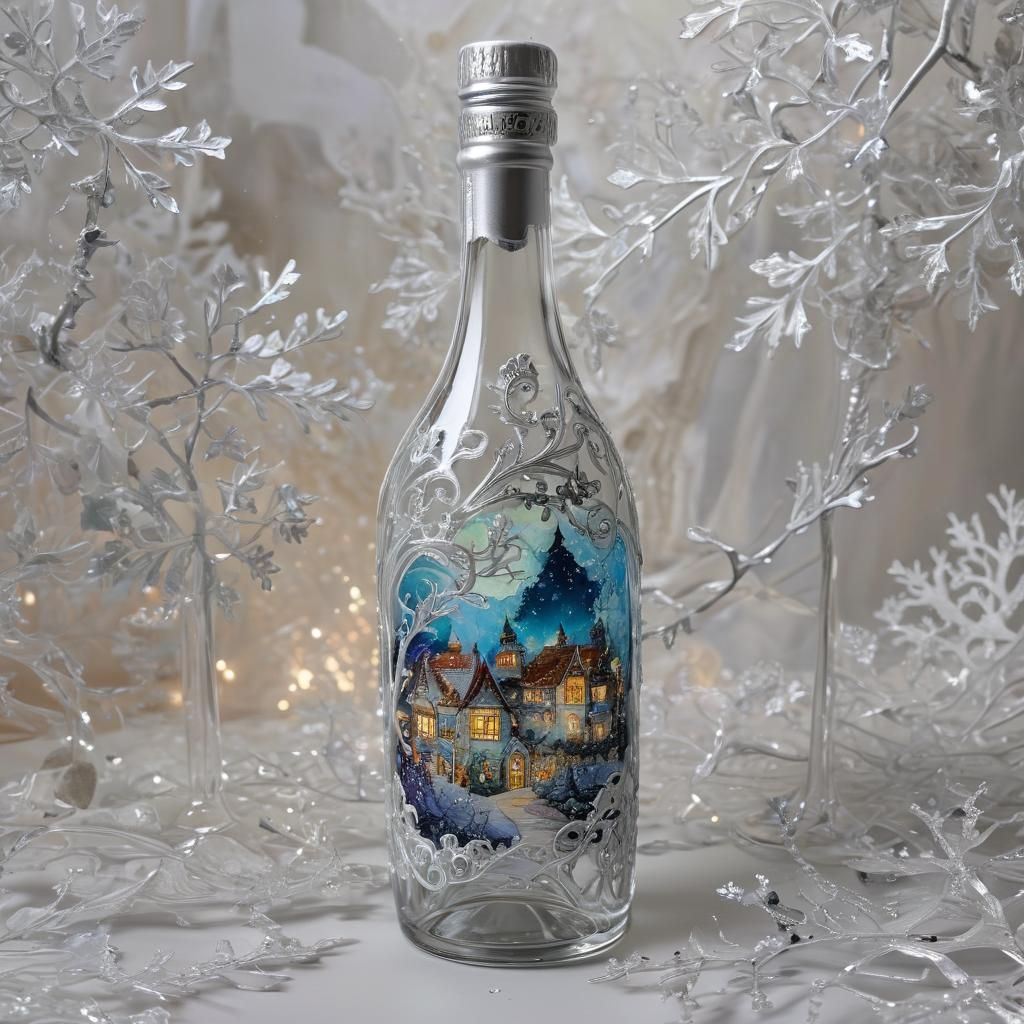 Christmas decorated wine bottle!