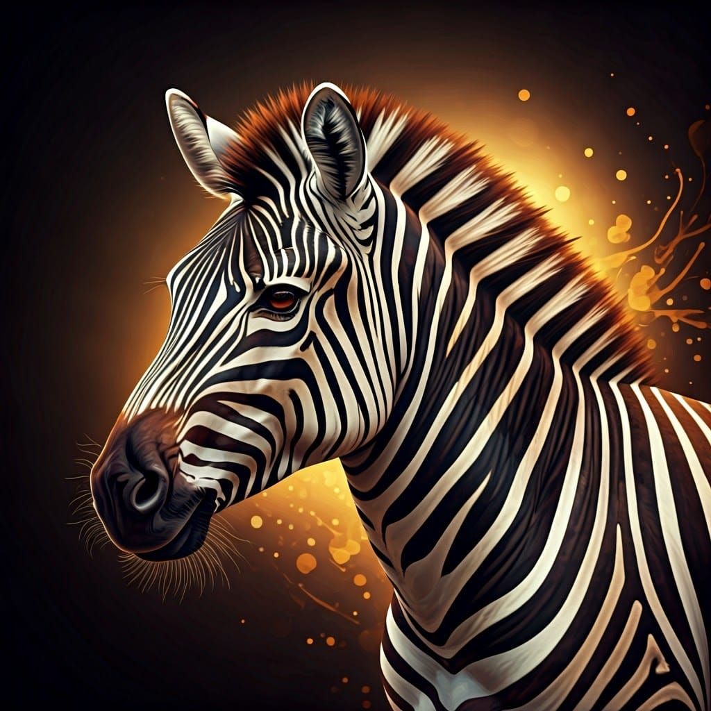 Vibrant Geometric Abstraction with Zebra Form