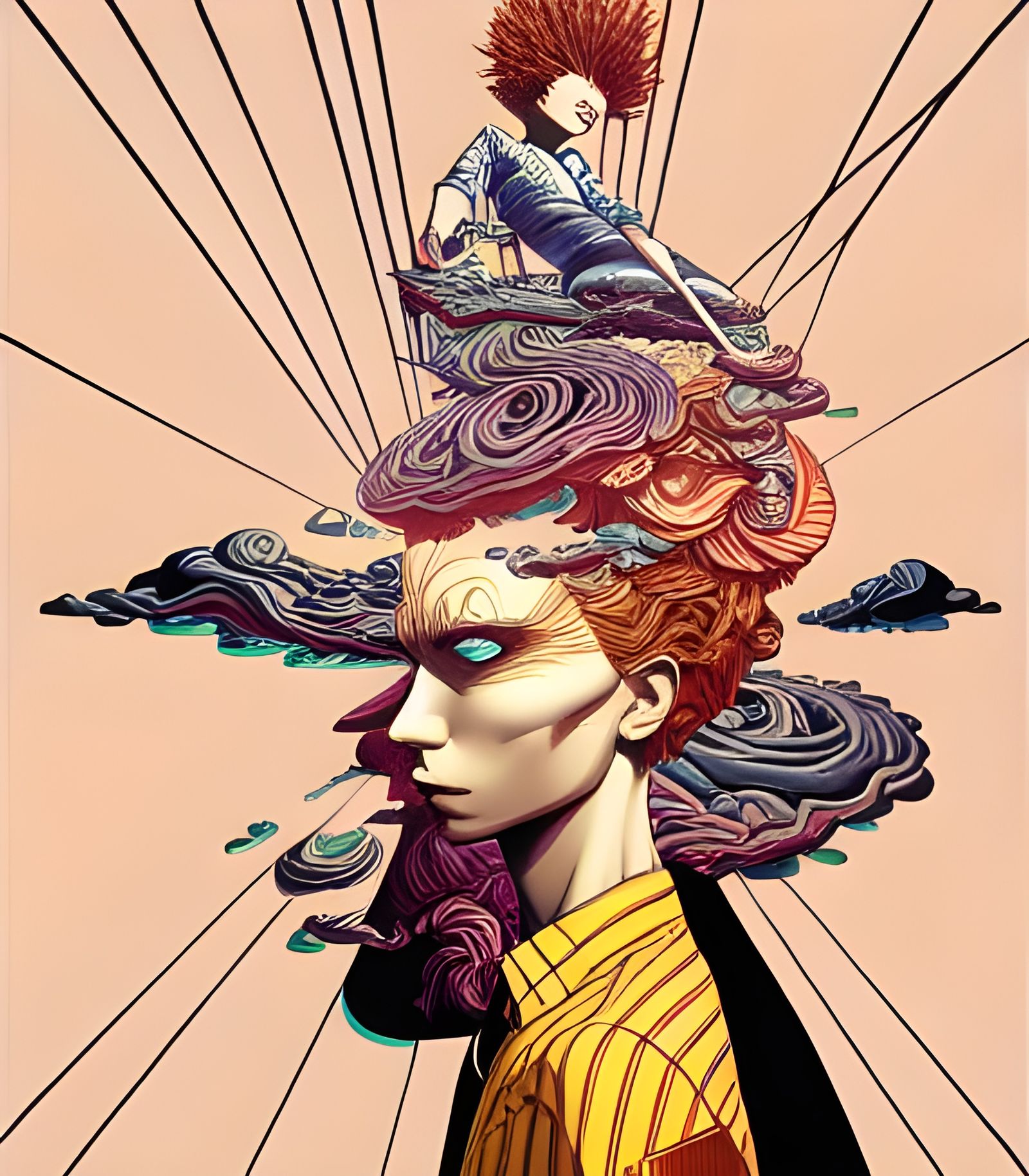 Cornpunk Dimensional Gate in Digital Art Style