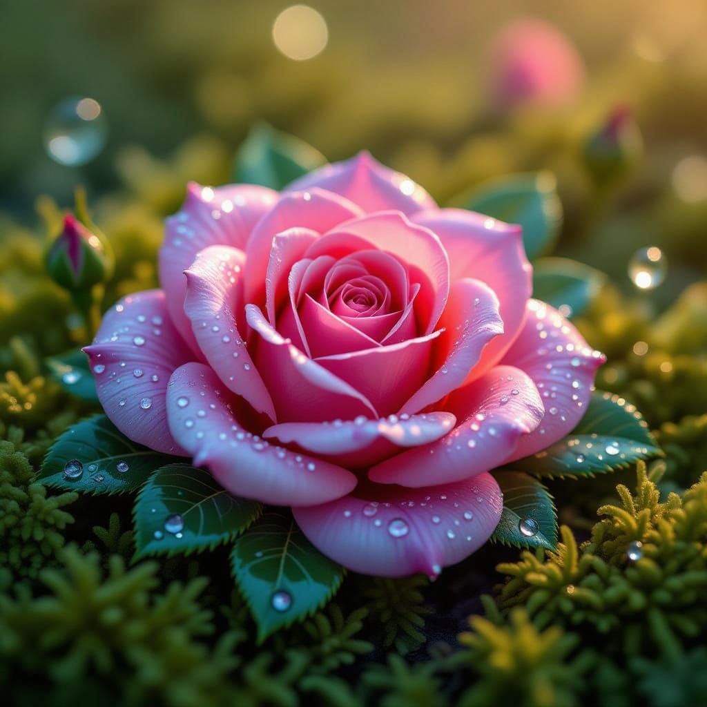 Surreal Fantasy Rose Blooms in Neon Hues