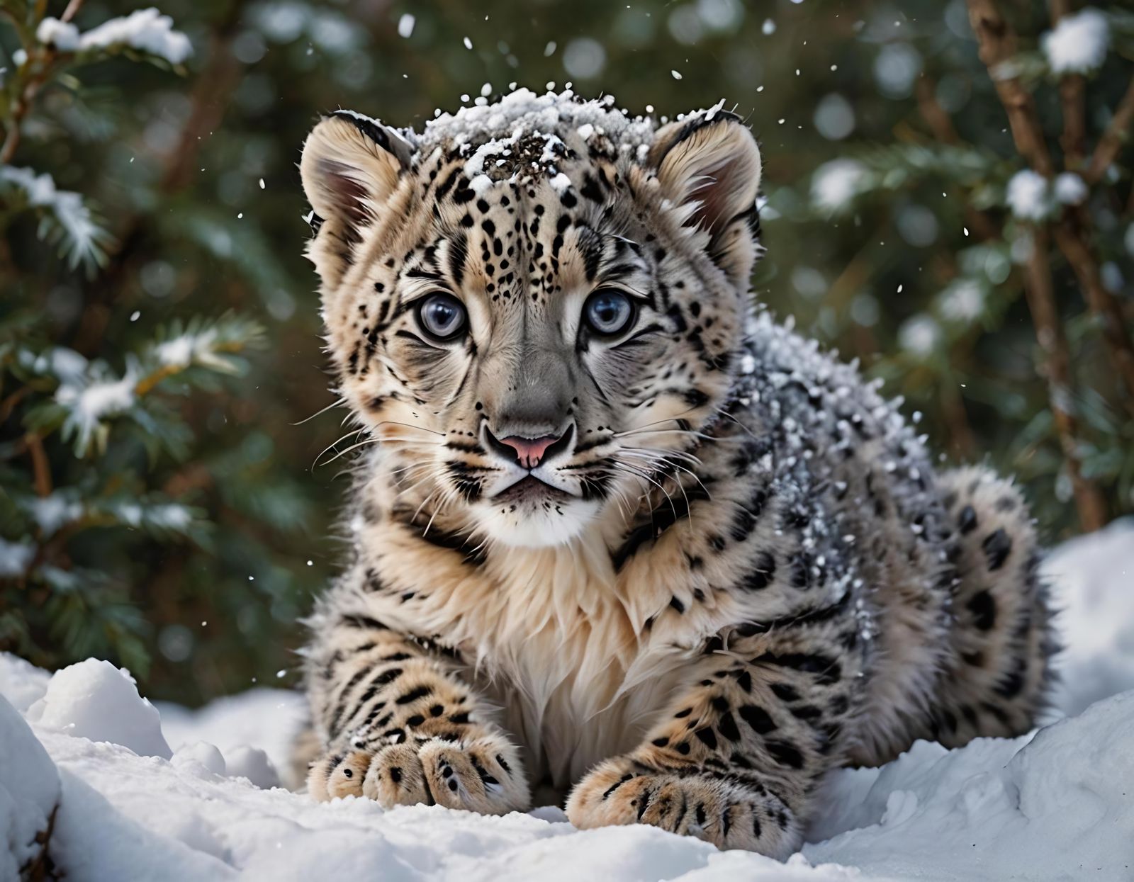 Adorable Baby Snow Leopard Portrait, National Geographic Sty...