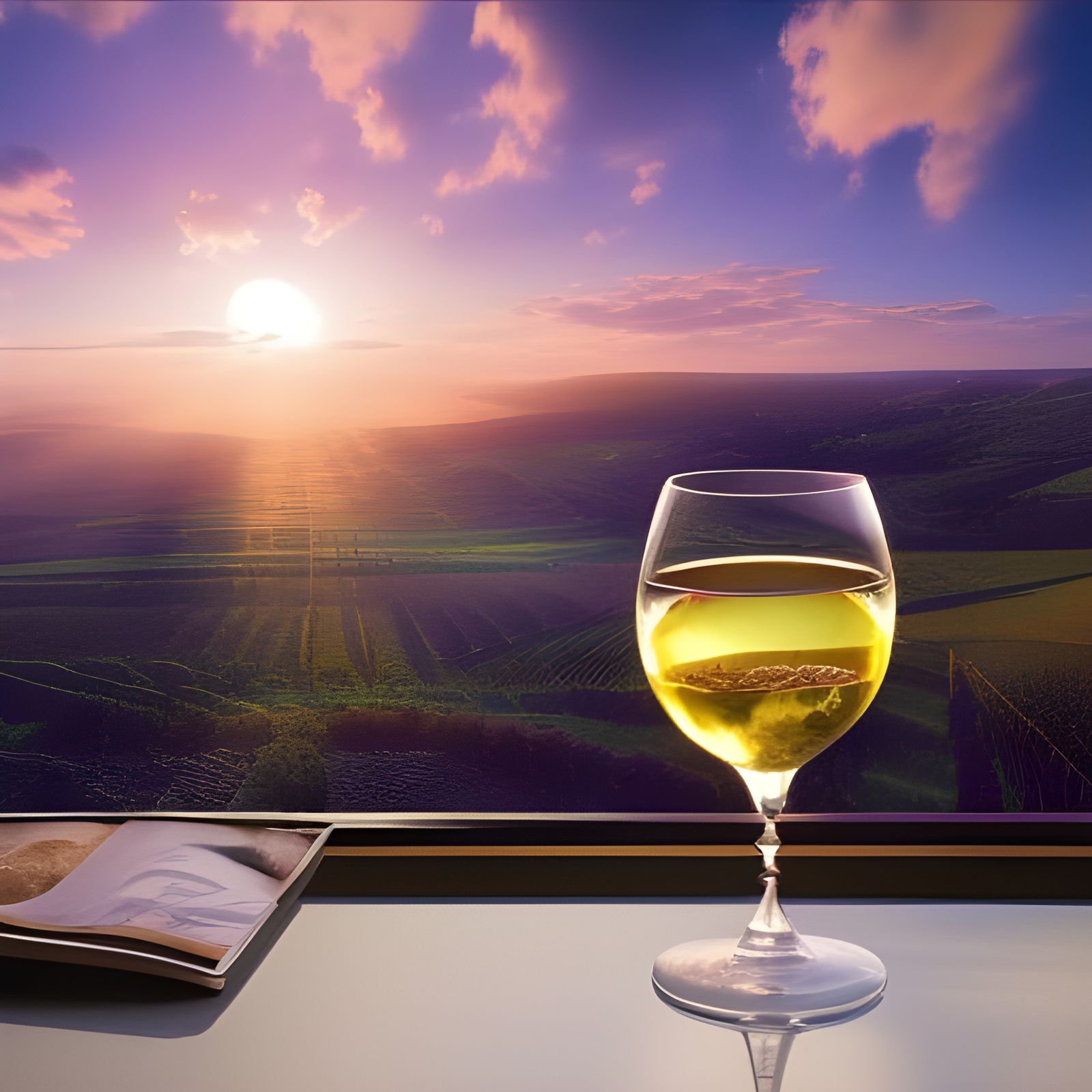Sunset Wine: Detailed Digital Matte Painting