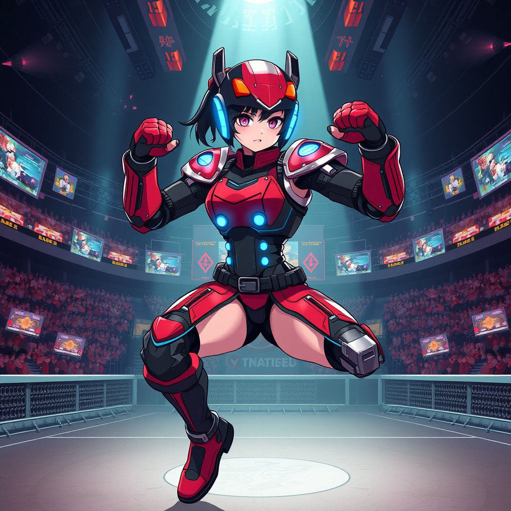 Cyborg Girl from North Korea in Manga Style