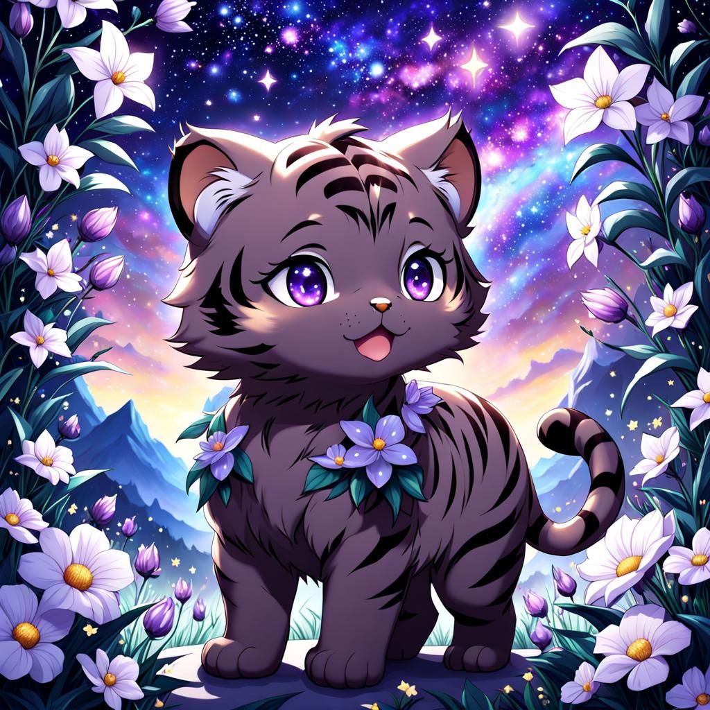 Chibi Tiger Under Starry Sky, Anime Style