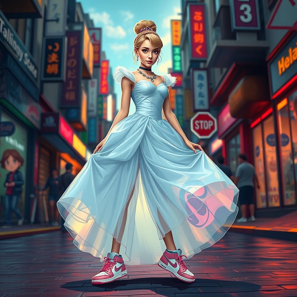 Cinderella in Air Jordans: Urban Fairytale in Matte Painting