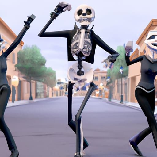 Joyful Jack Skellington Dancing in Halloween Town