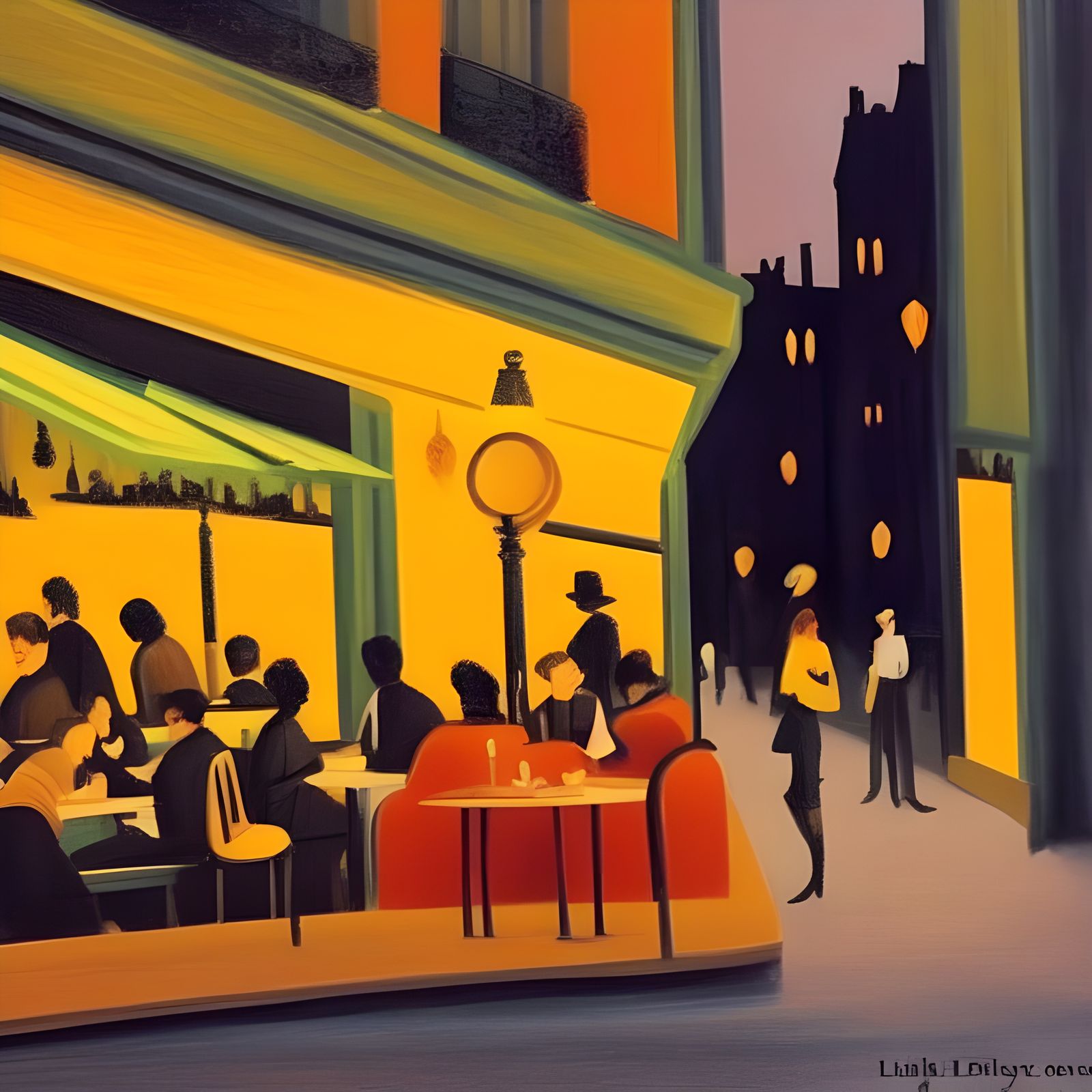 Paris Cafe Culture in Neue Sachlichkeit Style