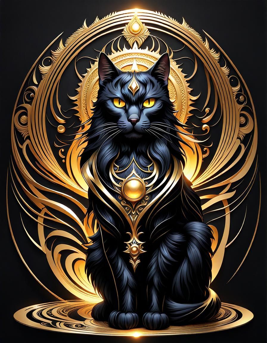 An enigmatic black cat with piercing golden eyes, capable of reading the soul of the most rebellious trave...