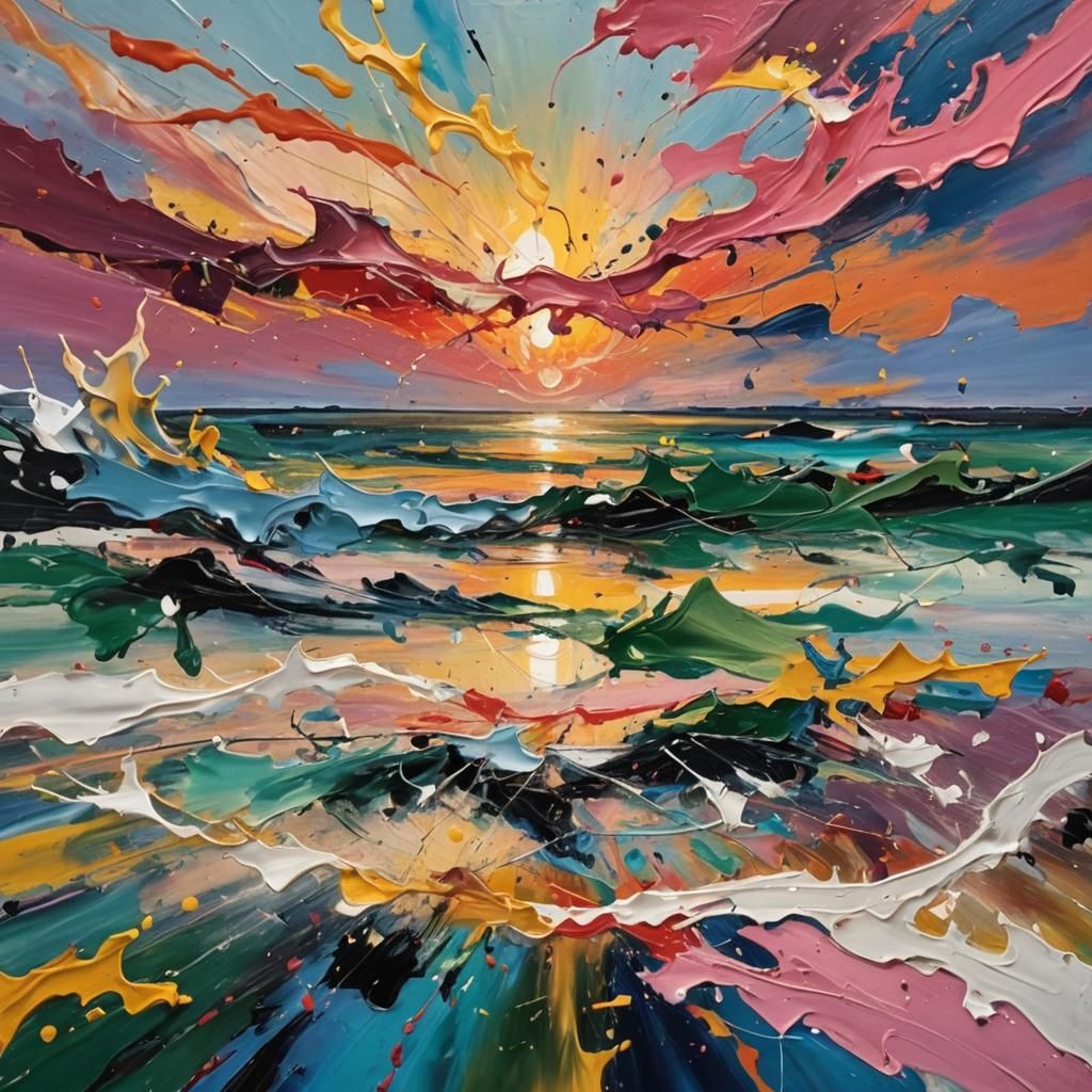 Vibrant Abstract Expressionist Painting