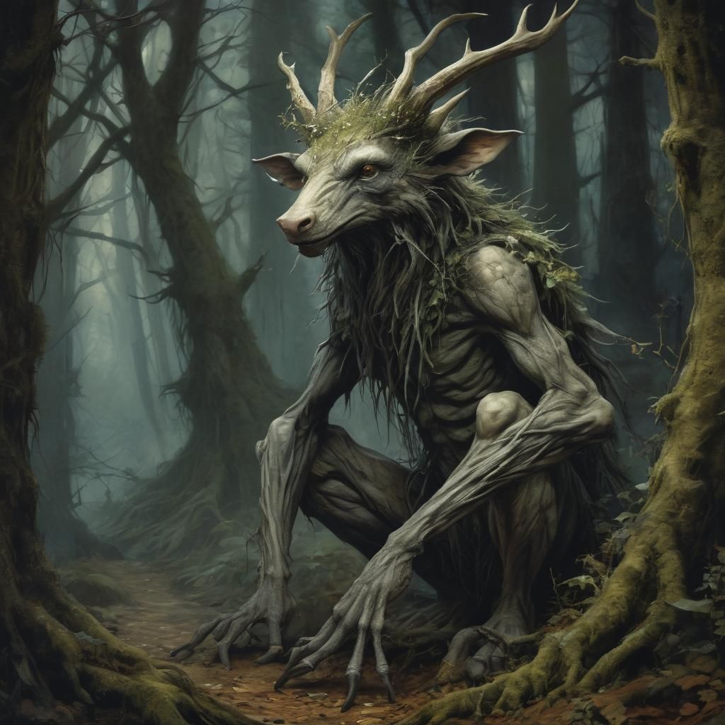 Magical Forest Creature in Fairy Tale Style