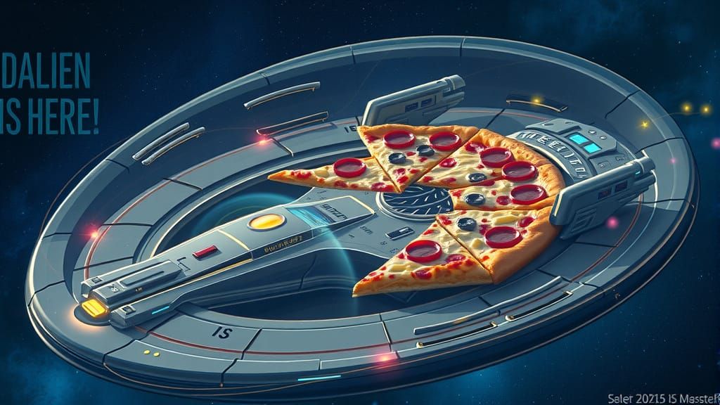 Futuristic Starship Pizza Plate Soars Through the Cosmos