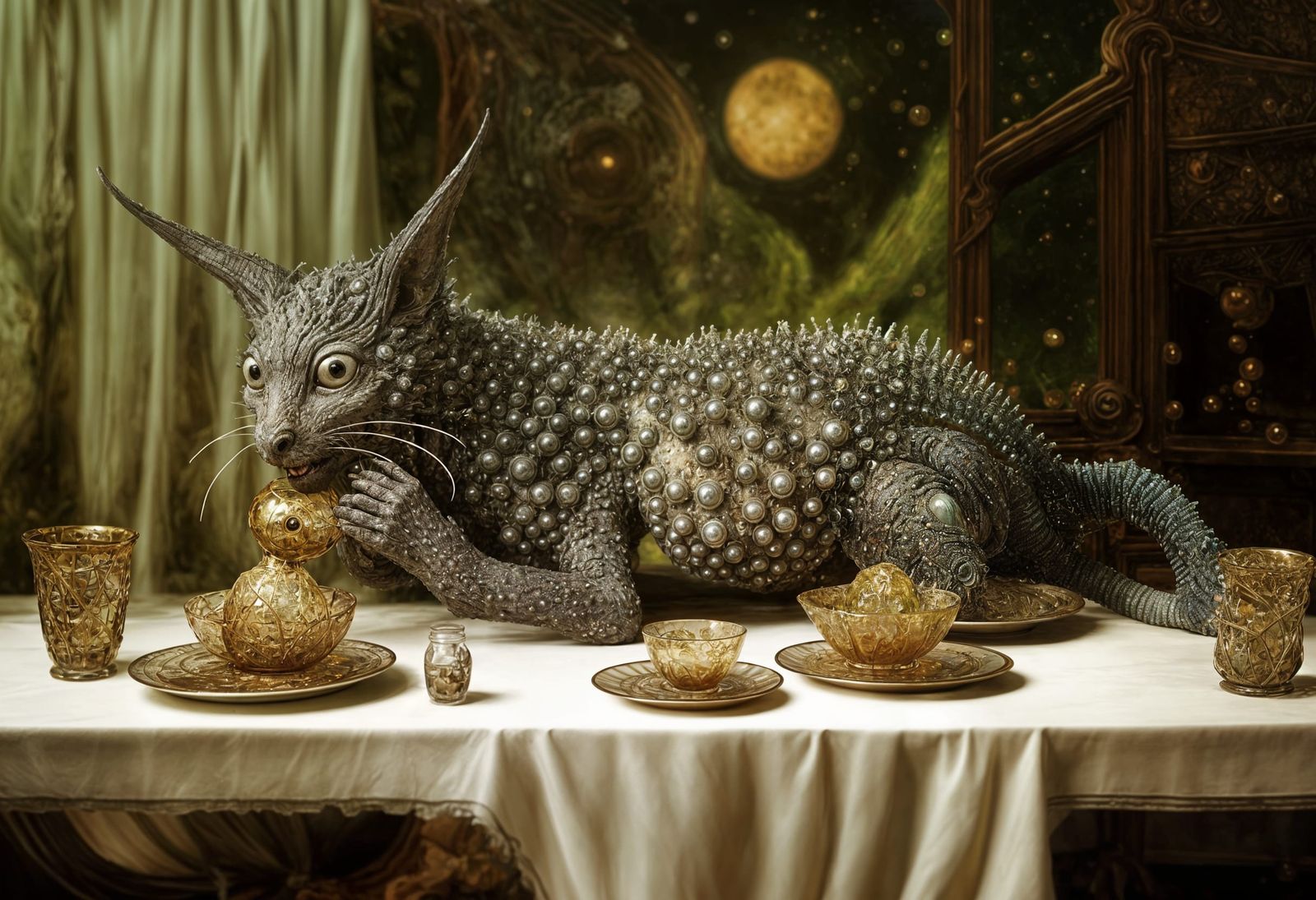 Surreal Alien Pets in a Magical Landscape