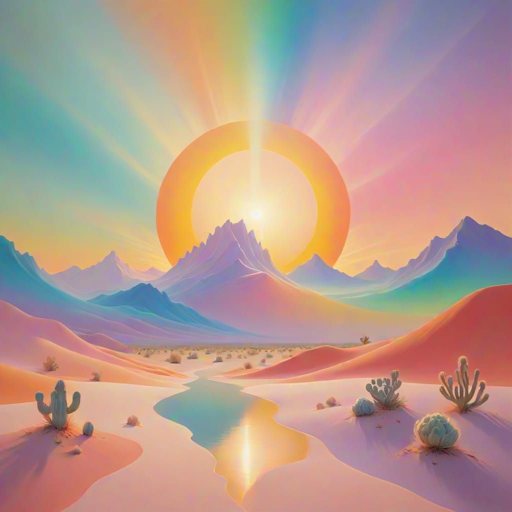 Dreamy Desert Abstraction in Pastel Hues