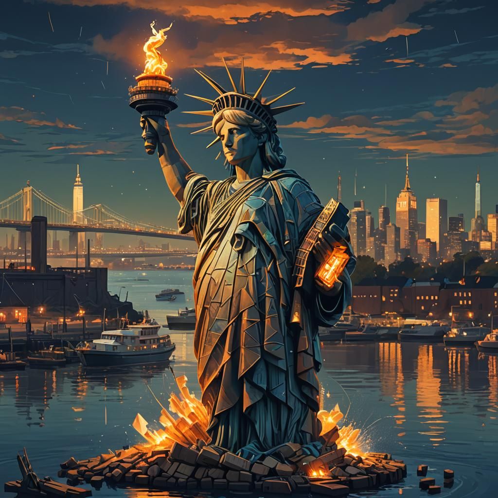 Bread Statue of Liberty: Fantasy Concept Art