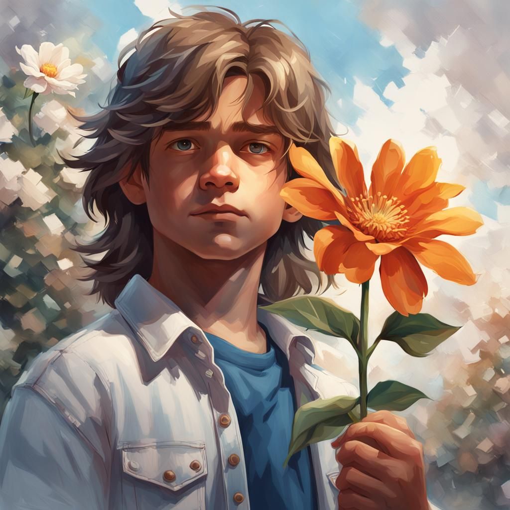 Boy with Flower: Hyperdetailed Portrait in Unreal Engine