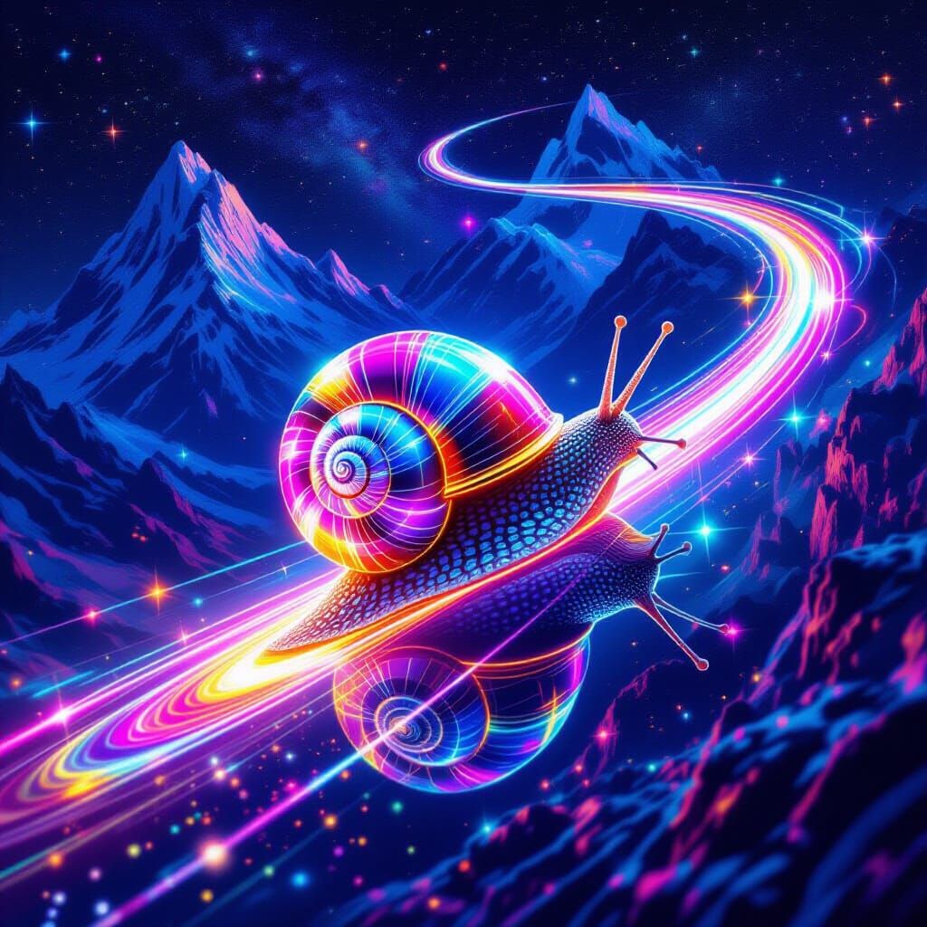 Psychedelic Laser Snail on Meteor