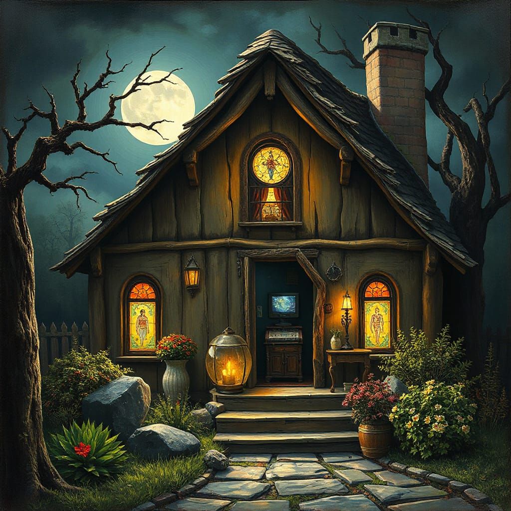 Gothic Cottage Hides Supervillain Lair in Folk Art Style