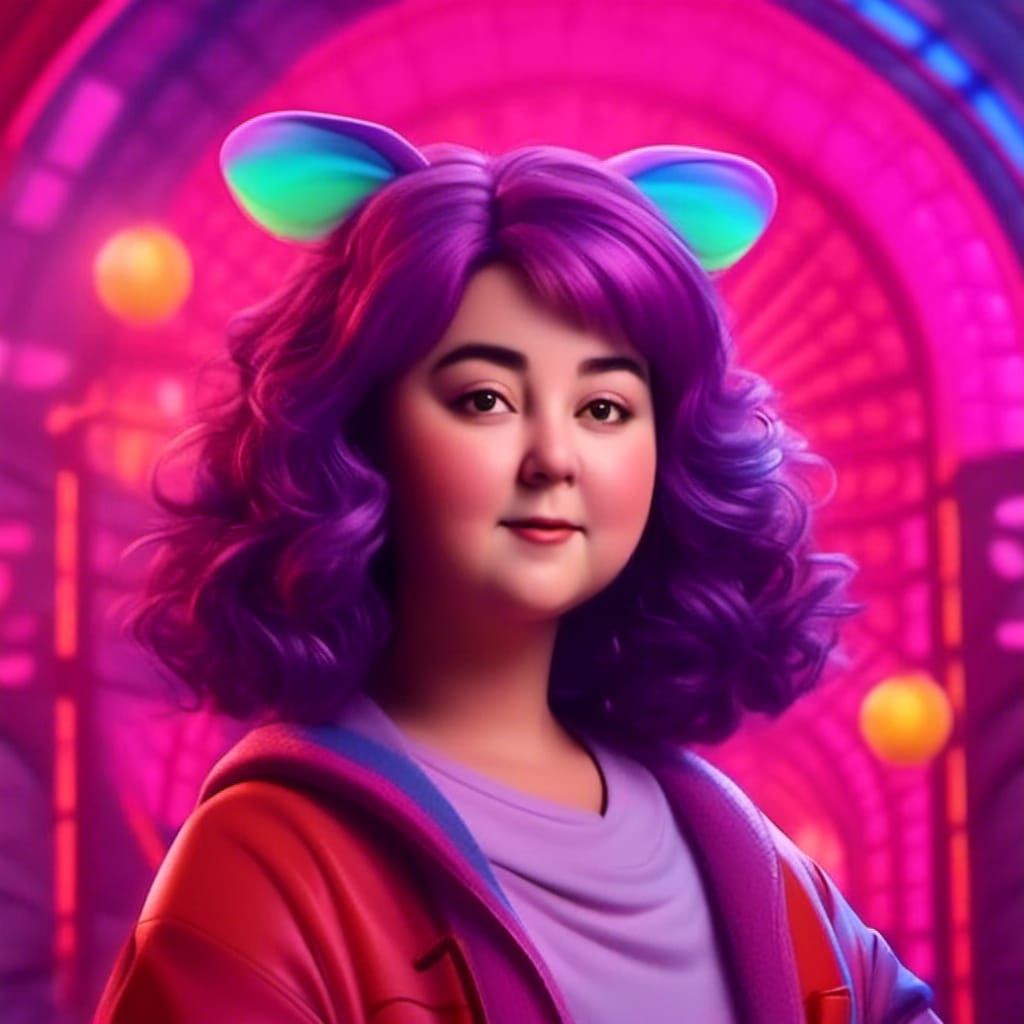 Pixar-Style 3D Art with Bright Gradient Background