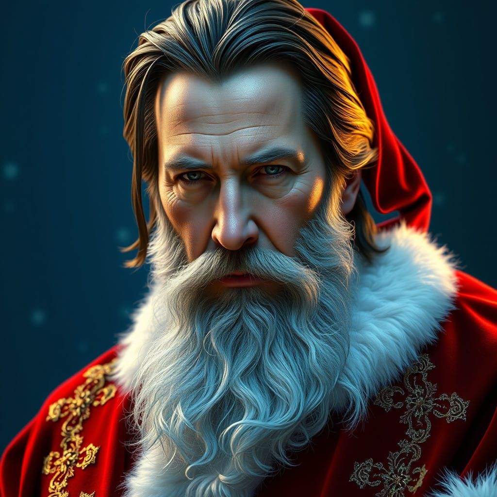Surreal Santa Claus Concept Art with Luxurious Velvety Coat