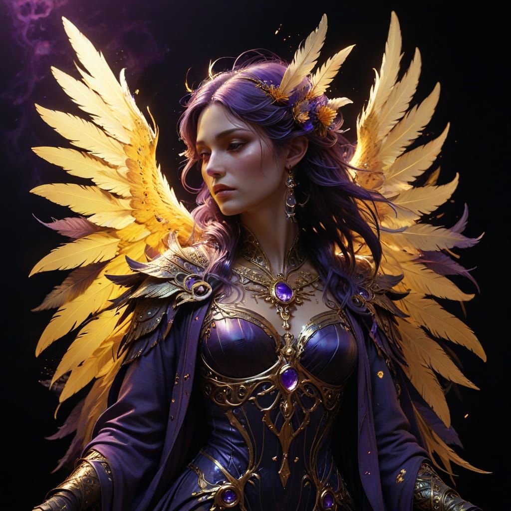 Dark Fantasy Figure in Black Robe with Skeletal Hands and Fe...