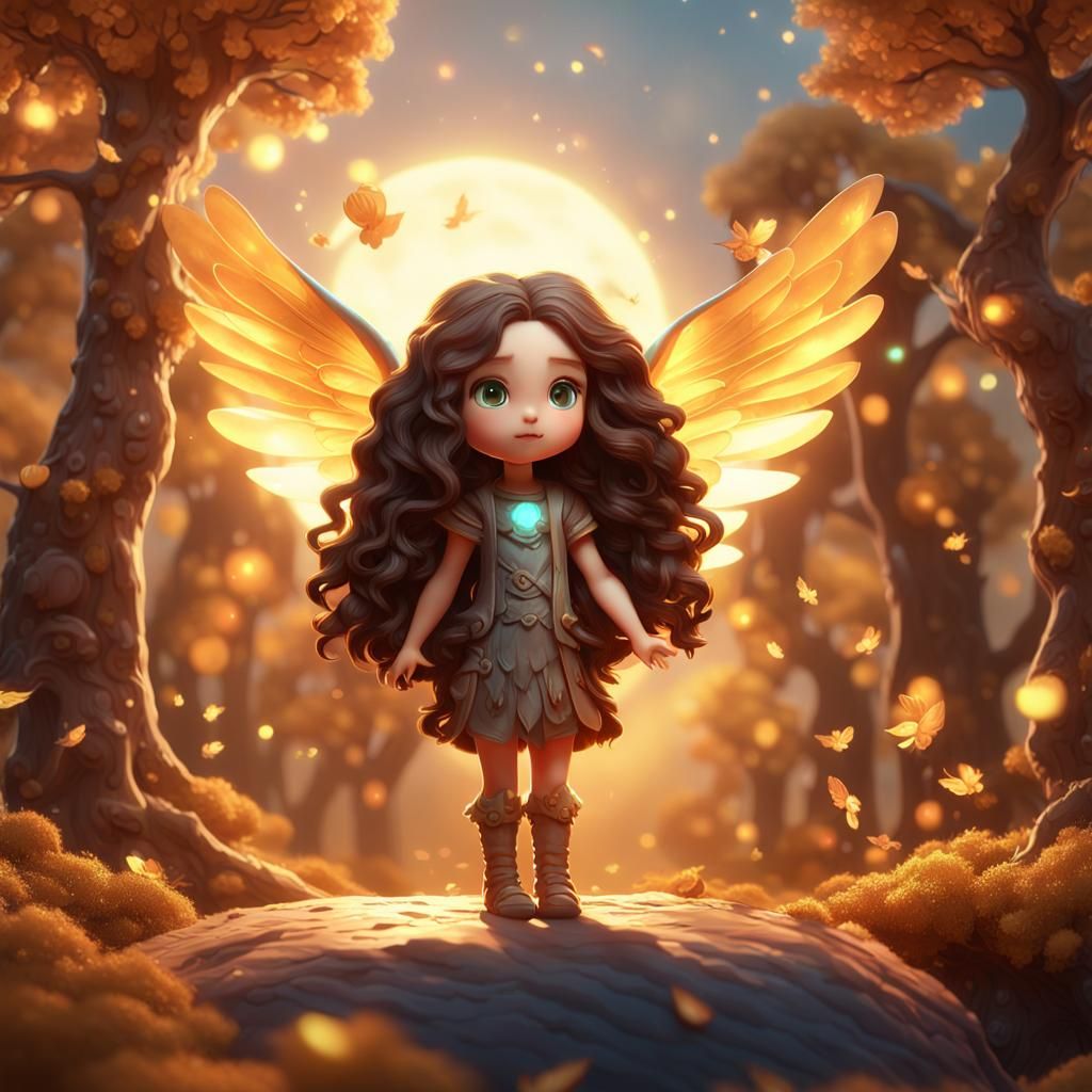 Hyperrealistic Chibi Earth Goddess with Magical Aura