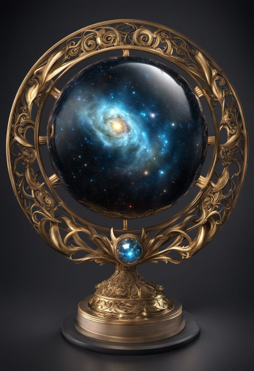 Intricate Universe Trophy with Studio Lighting