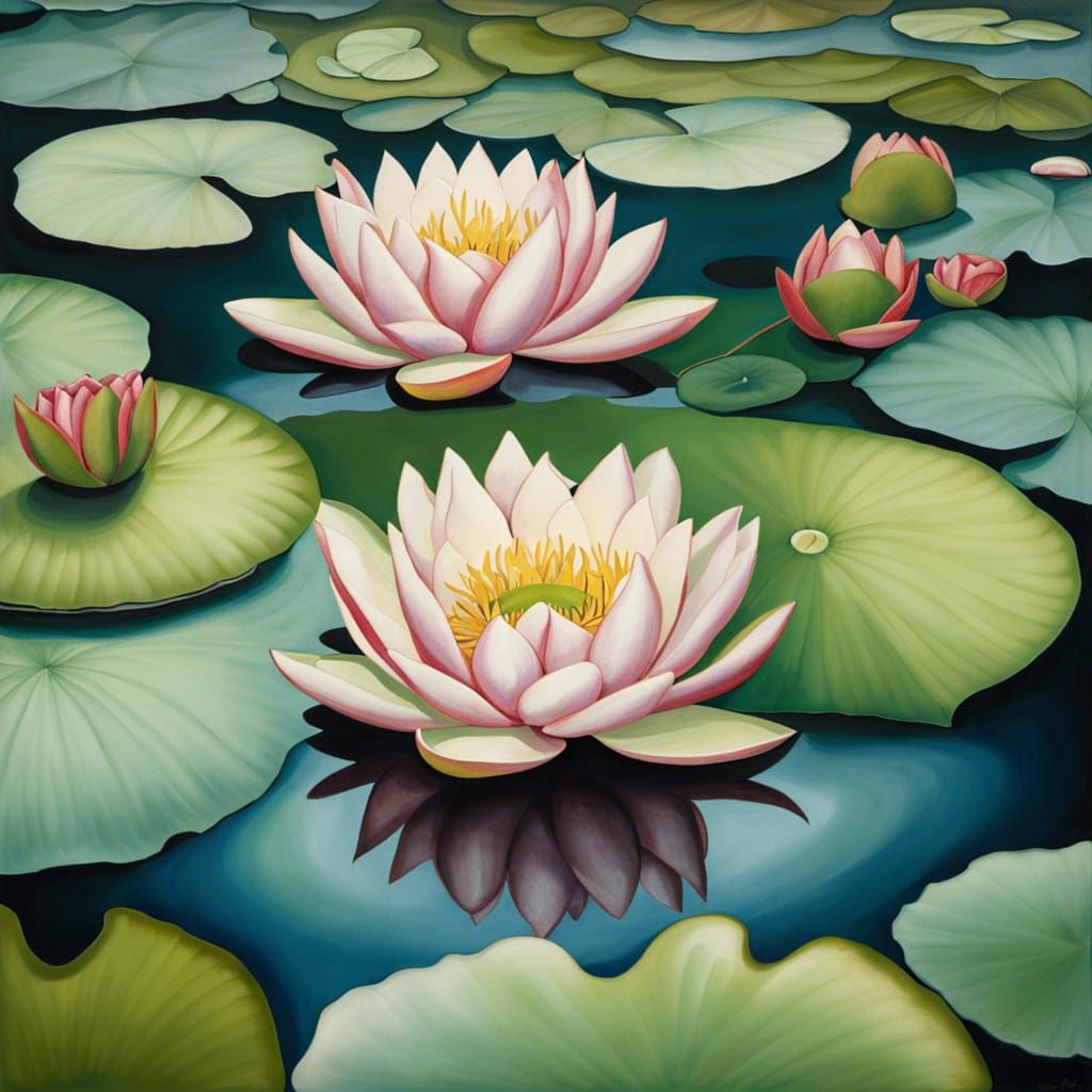 Water Lilies on Pond, O'Keeffe Style