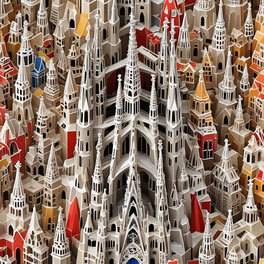 Sagrada familia kirigami