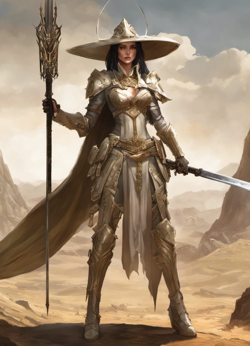 Elvish Witch in Mechwarrior Armor with Katana