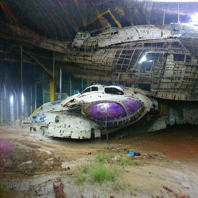 Salvage Operation Aboard Abandoned Spaceship