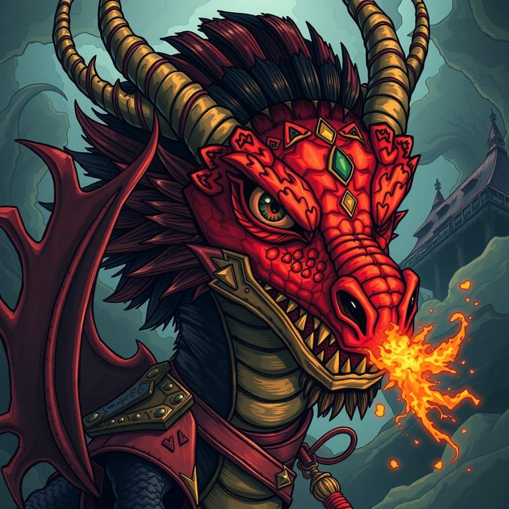 Dragon Vigilance: An AI Generated Image