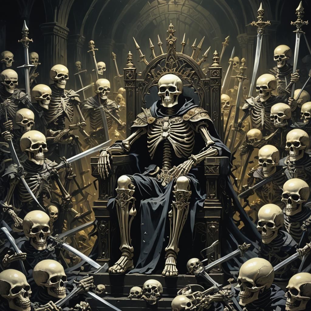 Skeleton King on Throne of Skulls