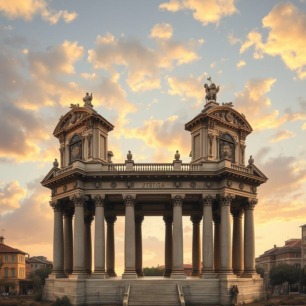 Classical Roman Tetrapylon with Baroque Details