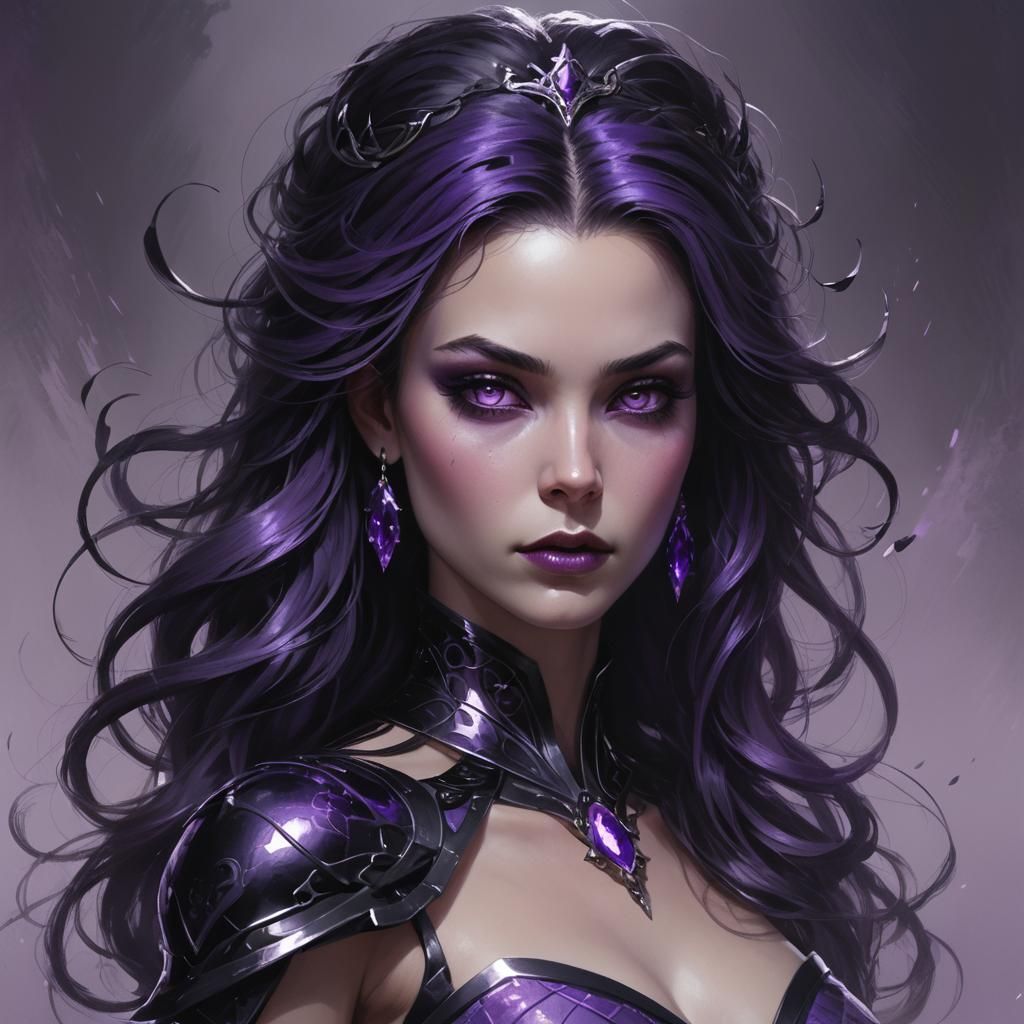 Dark Princess Portrait in Hyperdetailed Digital Art Style