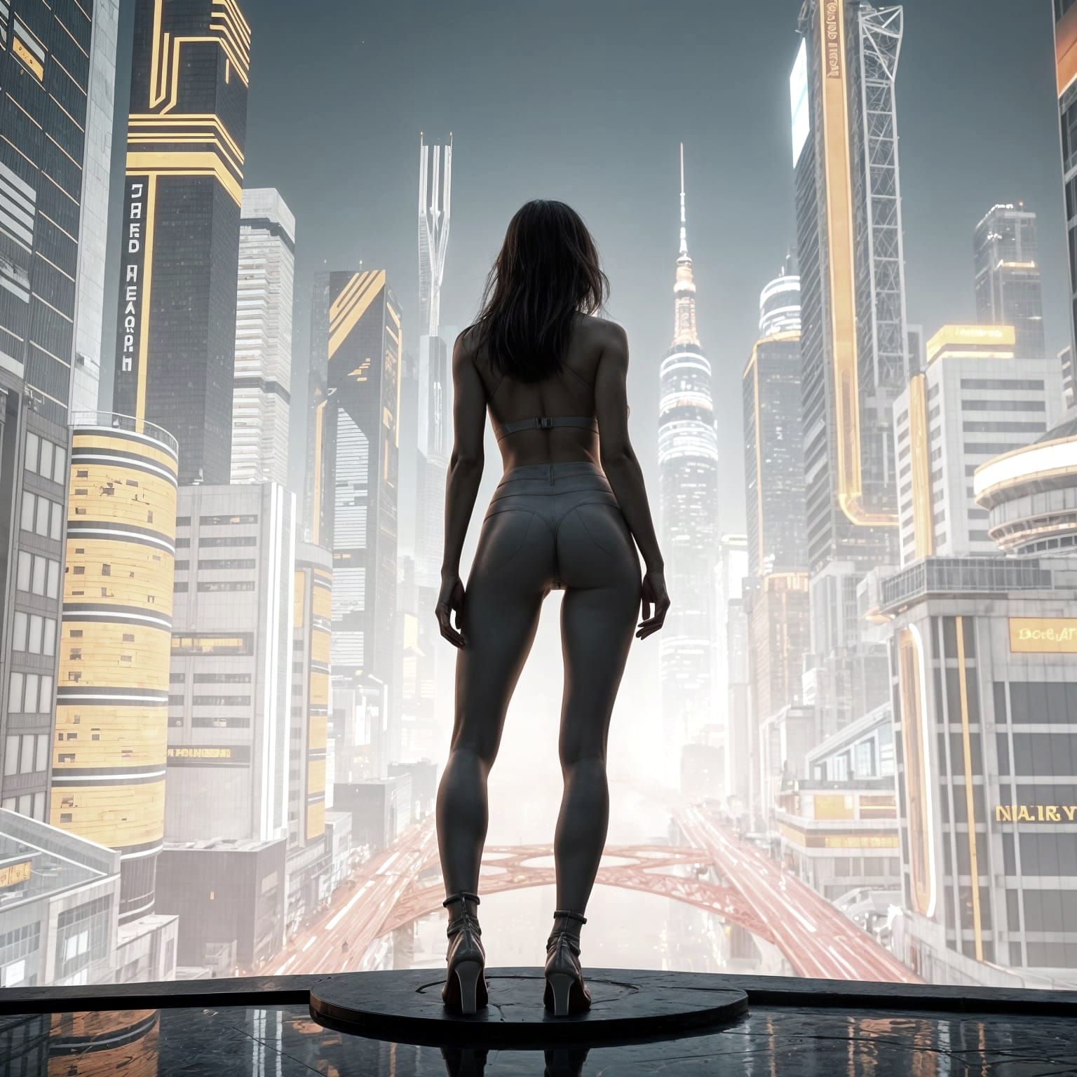 Futuristic Cyberpunk Cityscape at Night