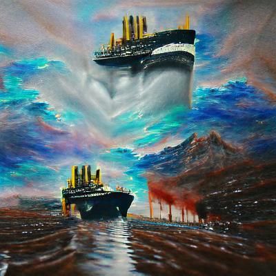Titanic Impression in Oil and Watercolor