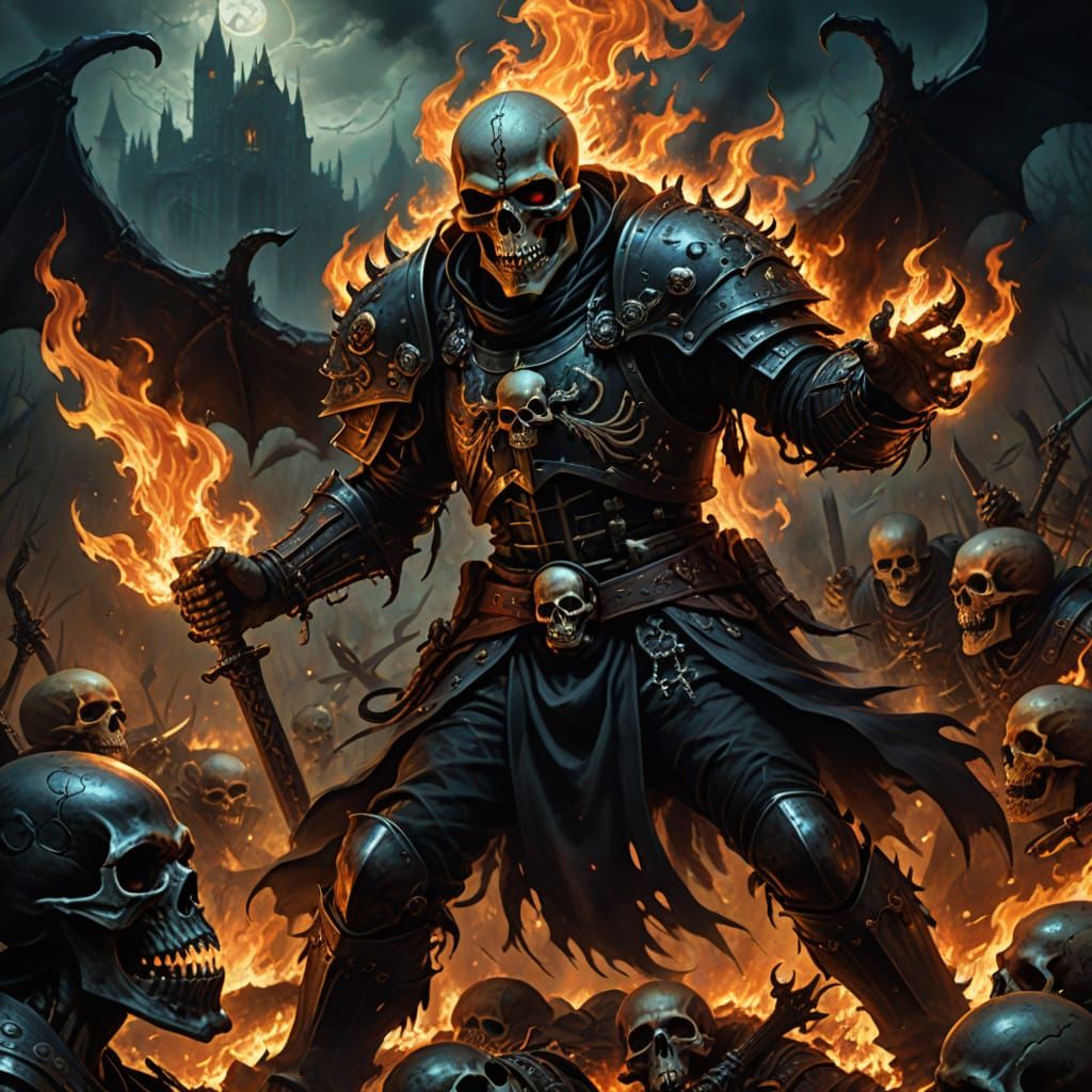 Soul Crusher Battles Grim Reaper in Dark Fantasy Oil Paintin...