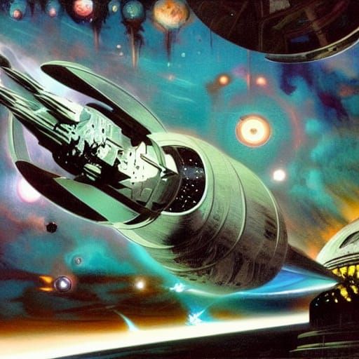 Satanic Spaceship Destroyer Orbiting Thorny Plasma Planet