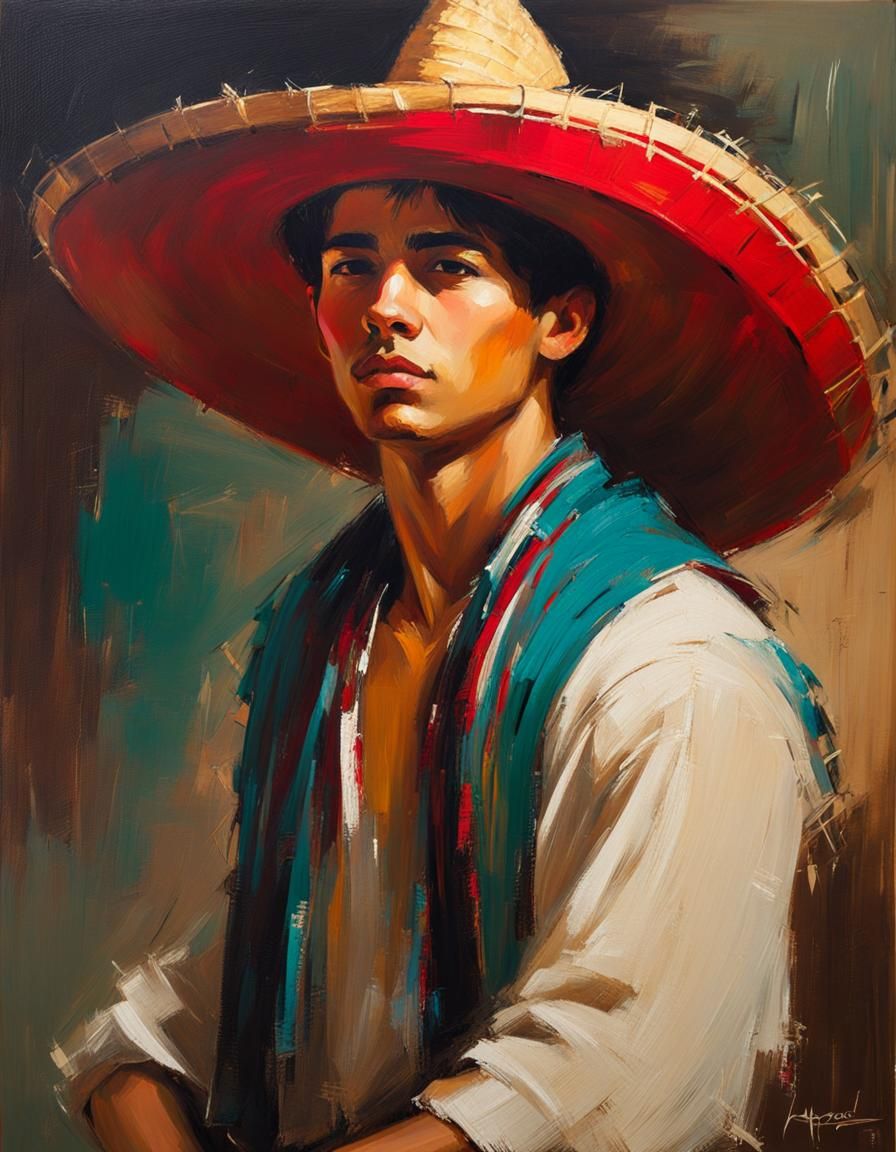 Mexican Lad in Sombrero