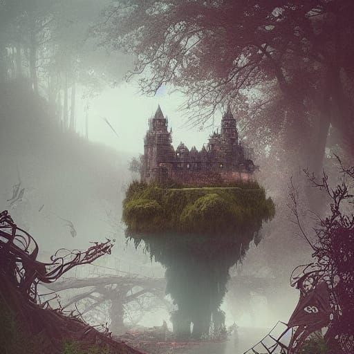 Overgrown Island Castle: Digital Matte Painting