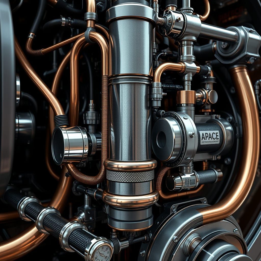 Cyberpunk Industrial Machine Interior in Futuristic Style