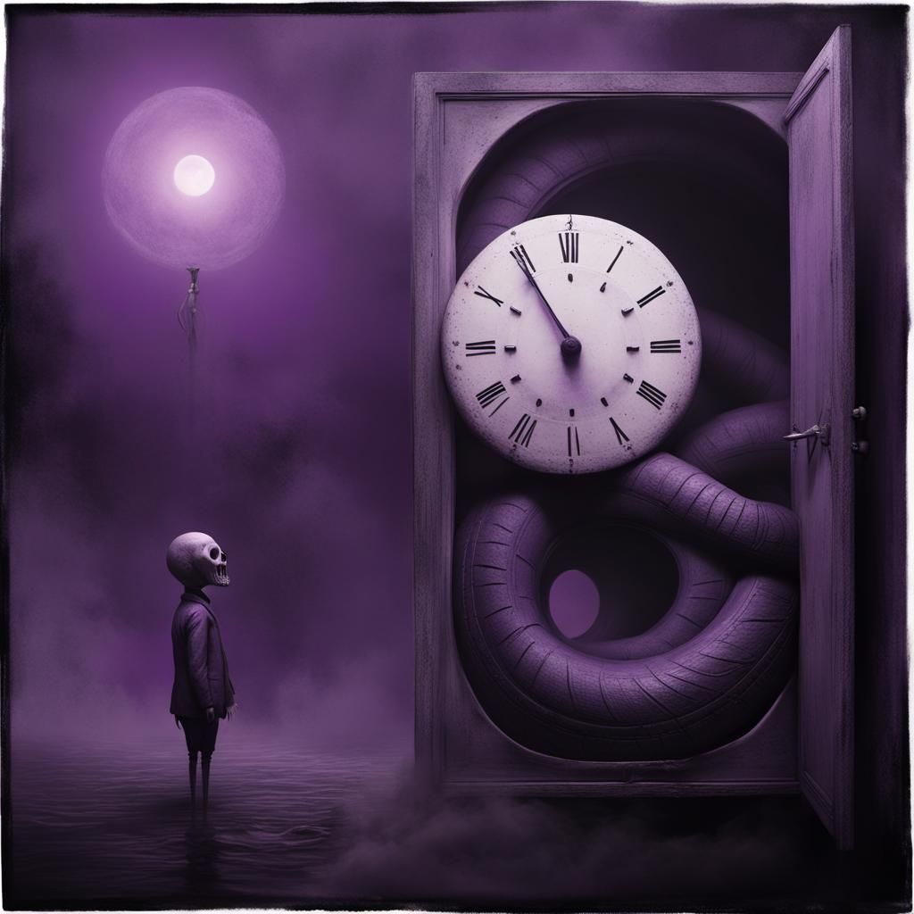 Surreal Beast in Purple Metal Style