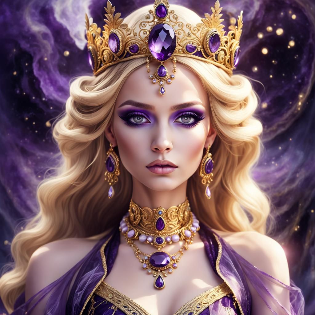 Amethyst Goddess of Psychic Power in Digital Art