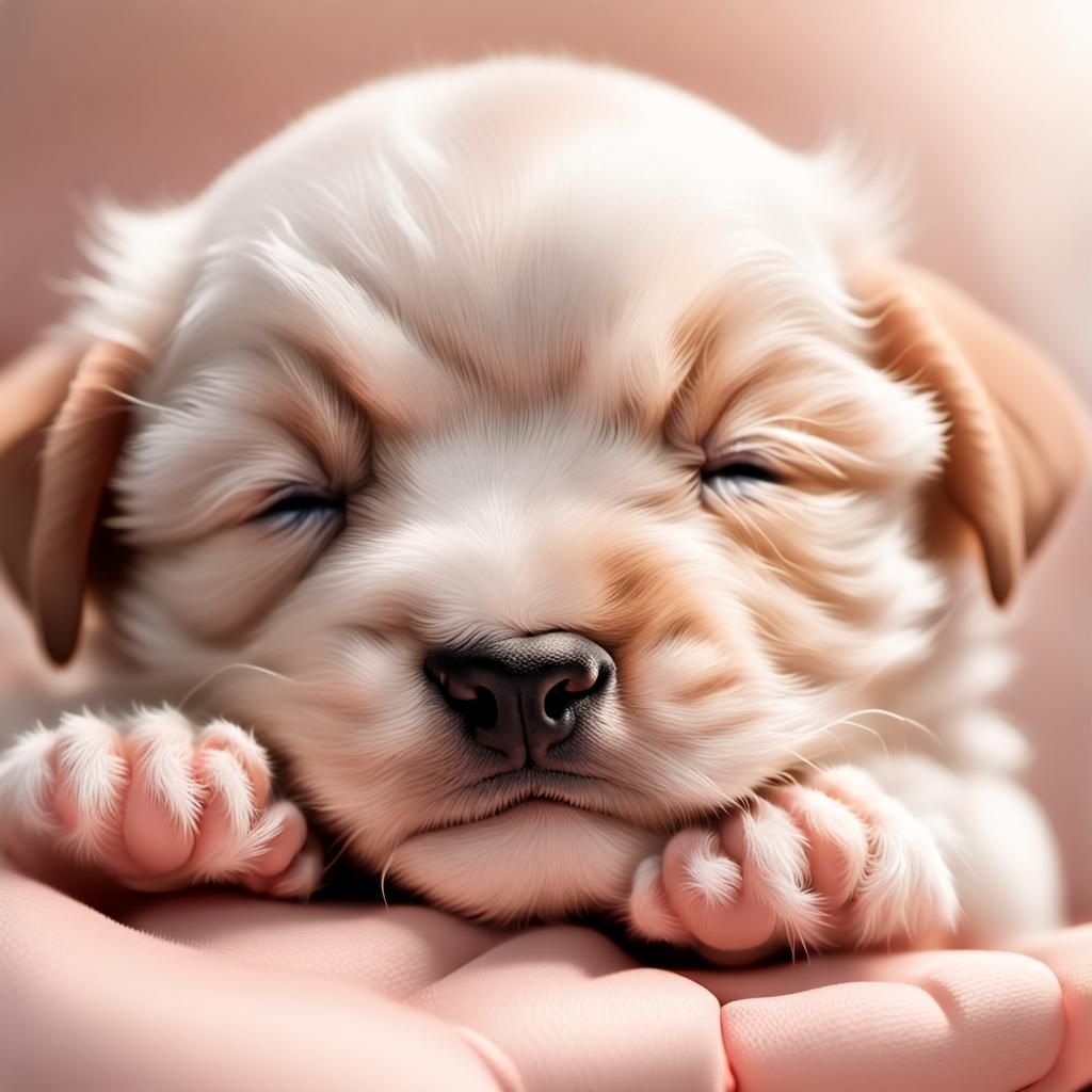 Detailed Newborn Puppy Close-Up Photograph